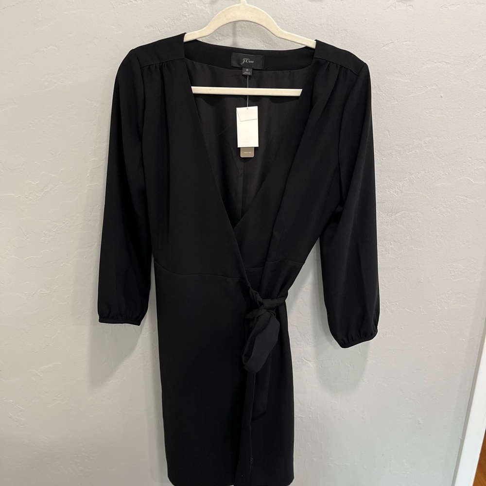 J Crew classic wrap dress in black - size 6